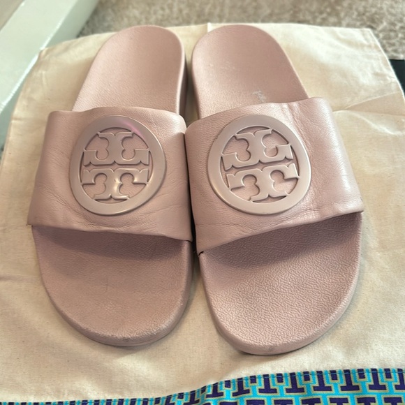 Tory Burch Shoes - Tory Burch Lina Leather & Rubber Slides 11